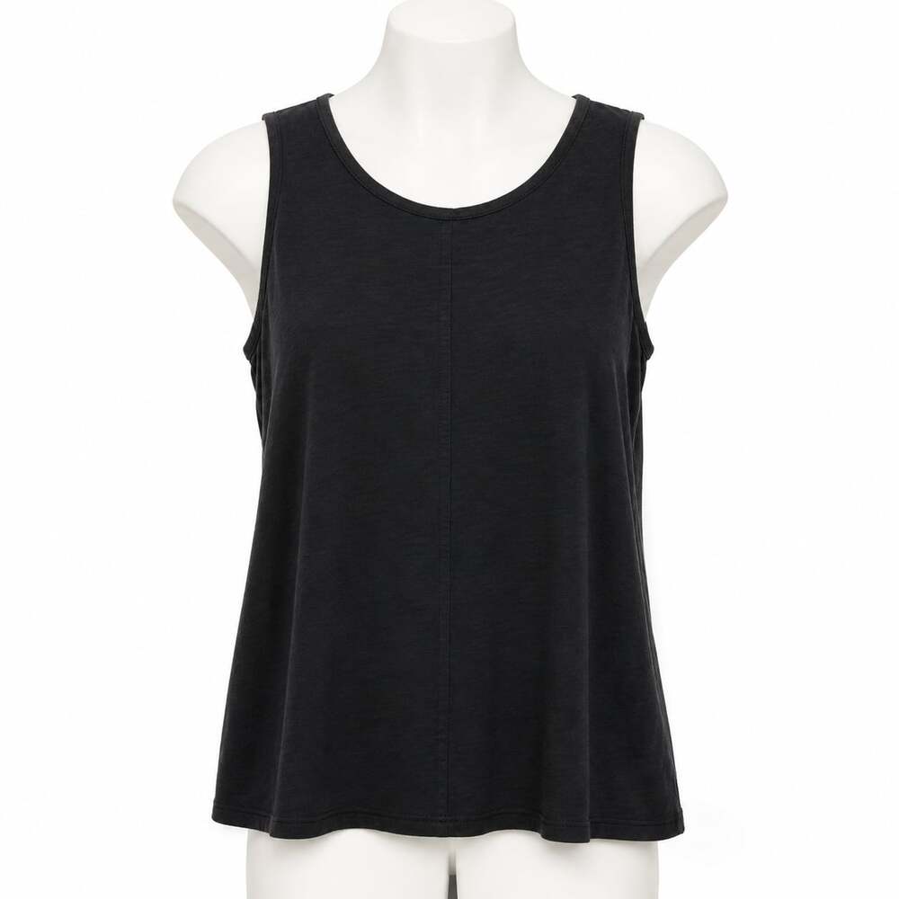Lucy & Laurel Women's Black Sleeveless Center-Seam Tank Top